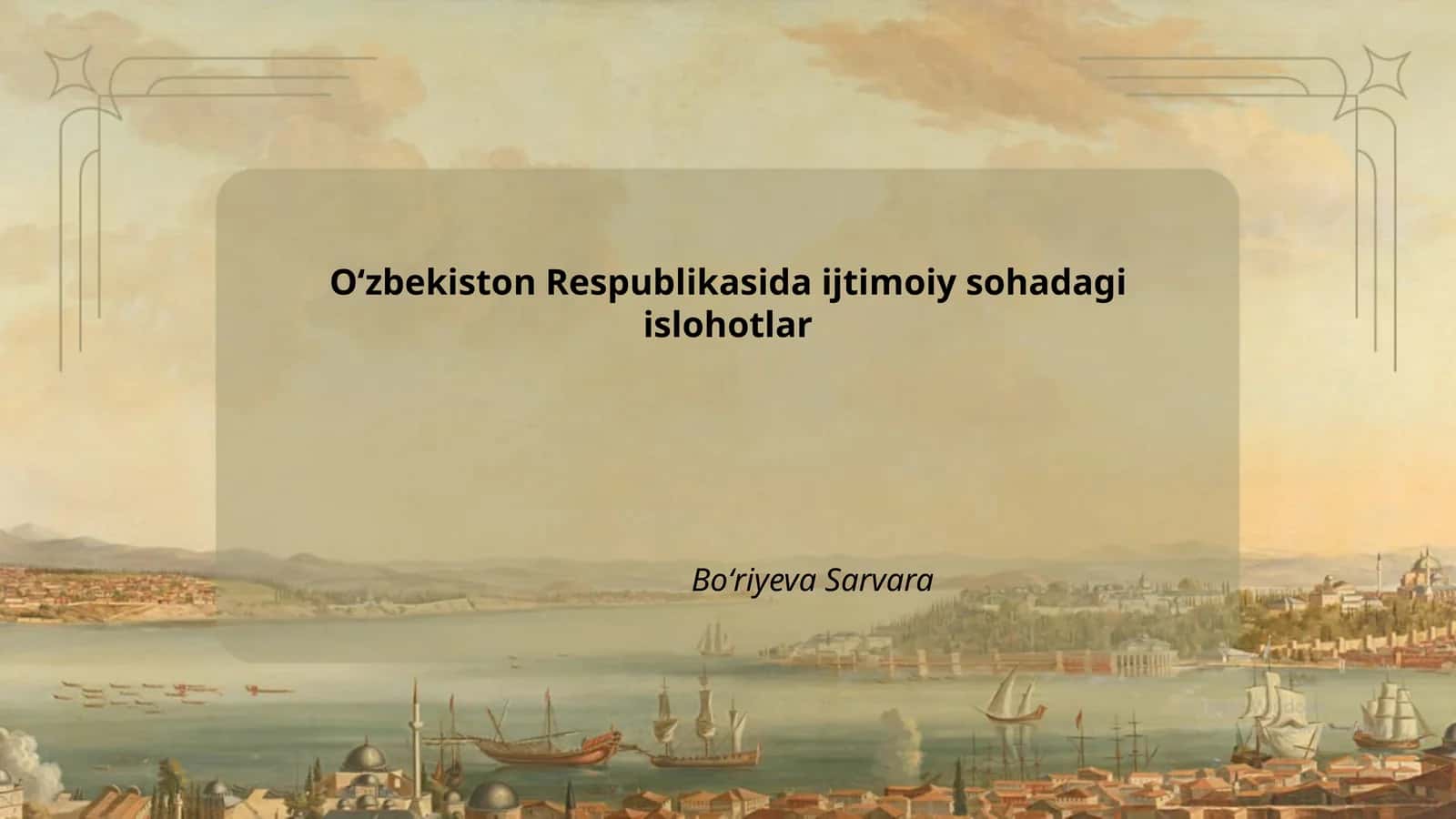 Oʻzbekiston Respublikasida ijtimoiy sohadagi islohotlar 1