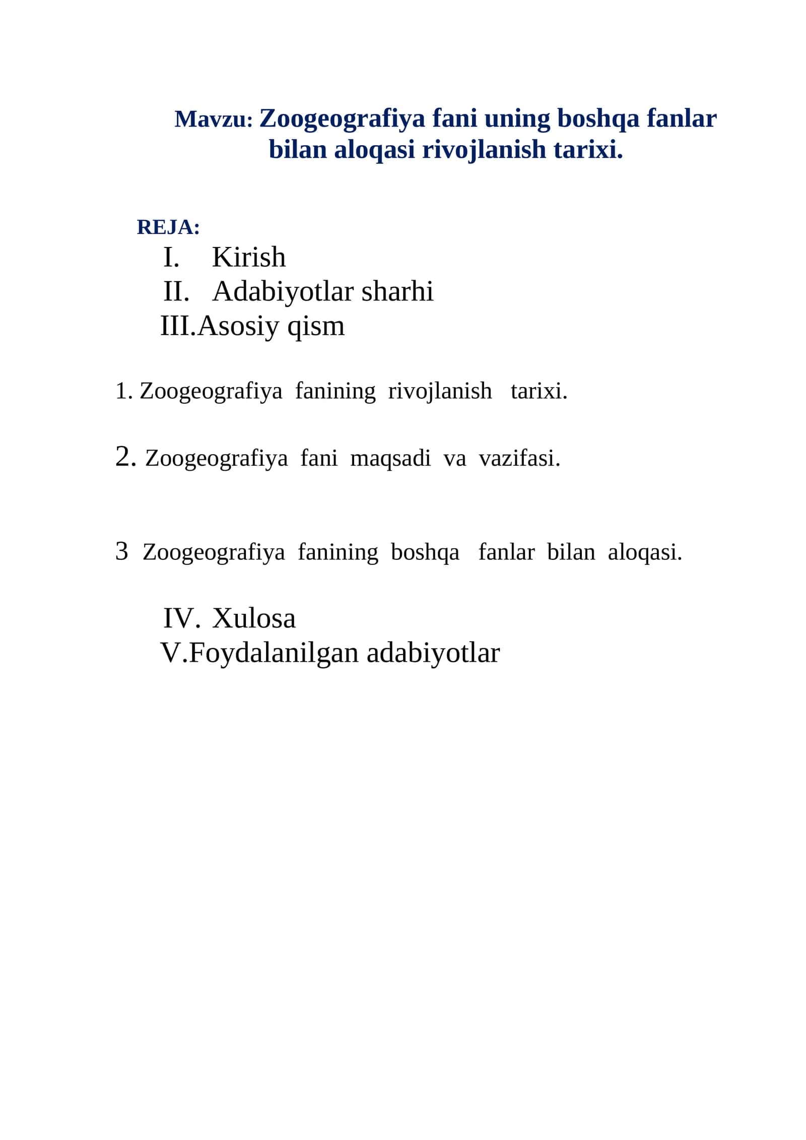 Zoogeografiya fani uning boshqa fanlar bilan aloqasi rivojlanish tarixi 1