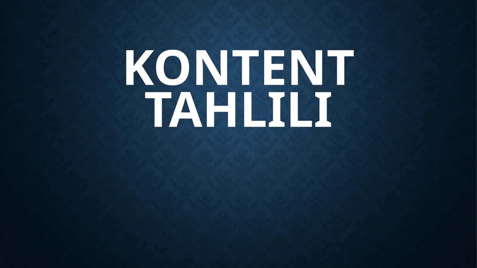 Kontenttahlili 1