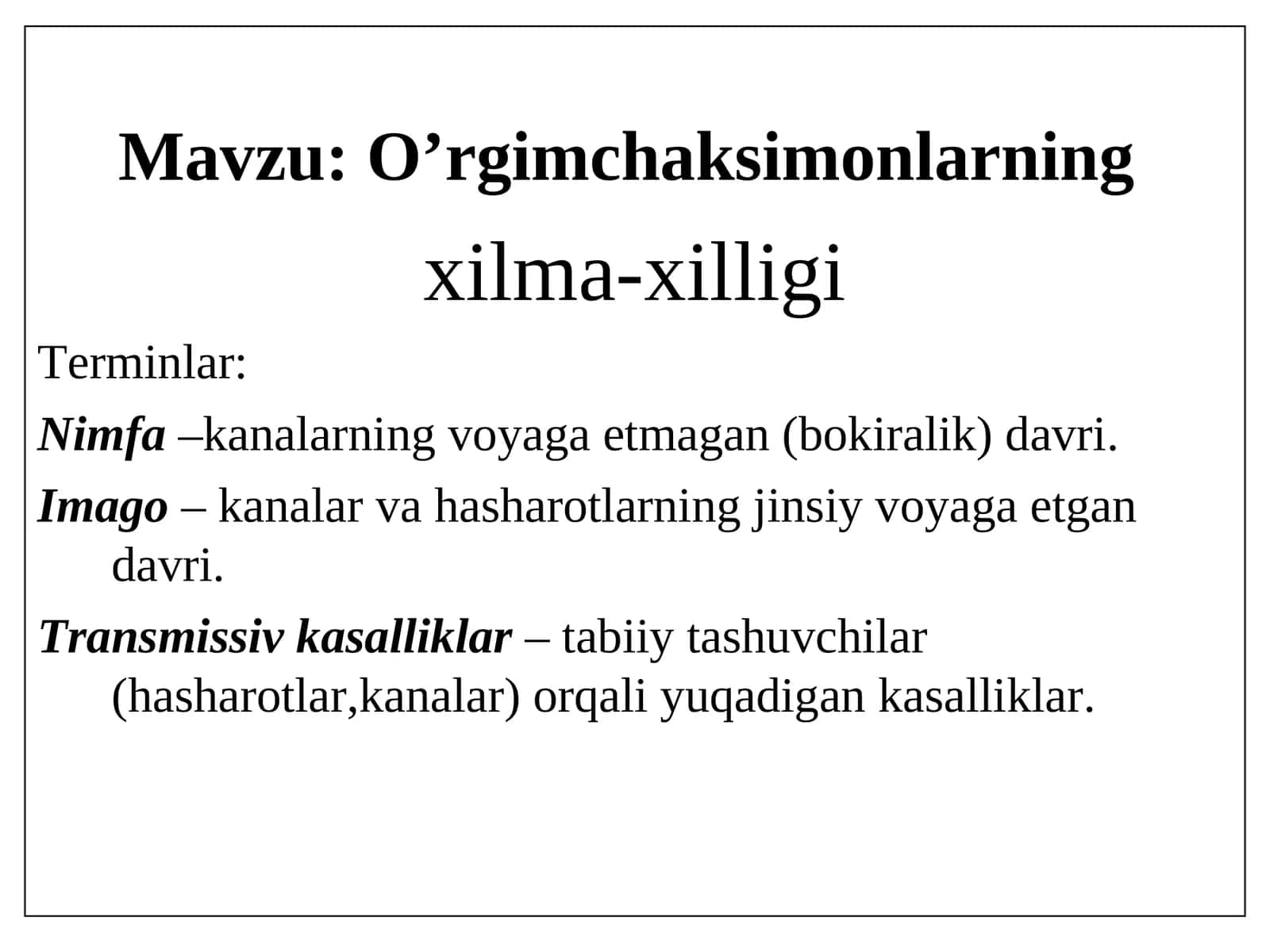 O’rgimchaksimonlarning xilma-xilligi 1