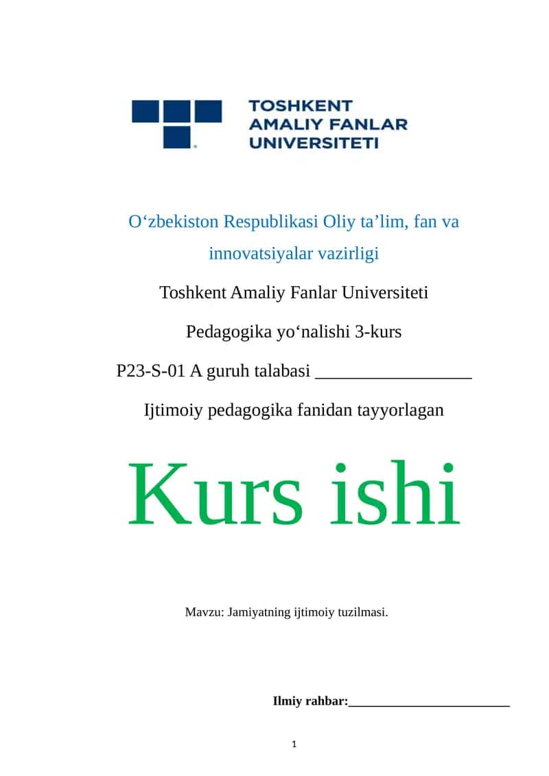 Jamiyatning ijtimoiy tuzilmasi 1