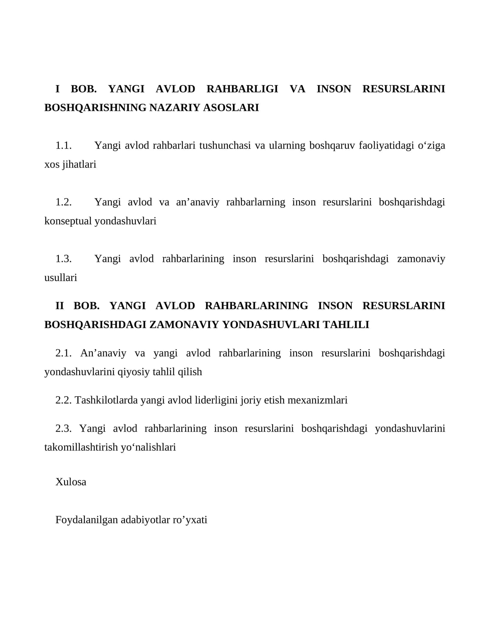 YANGI AVLOD RAHBARLIGI VA INSON RESURSLARINI BOSHQARISHNING NAZARIY ASOSLARI 1