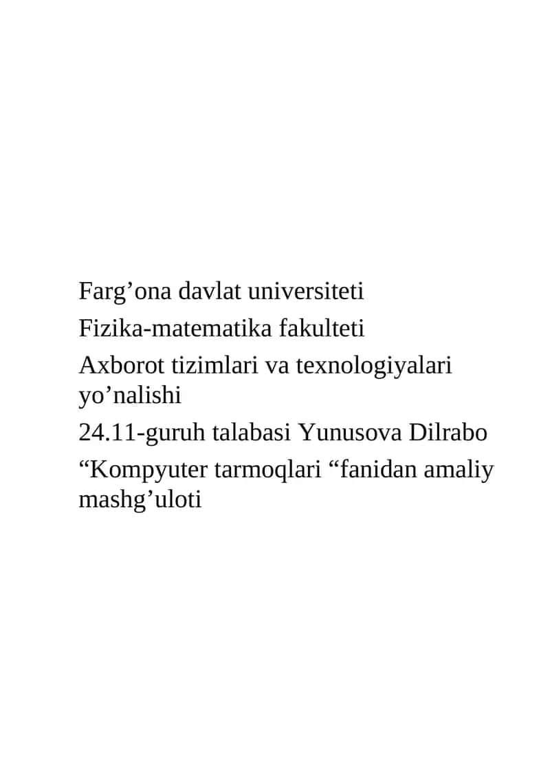 Kompyuter tarmoqlari 1