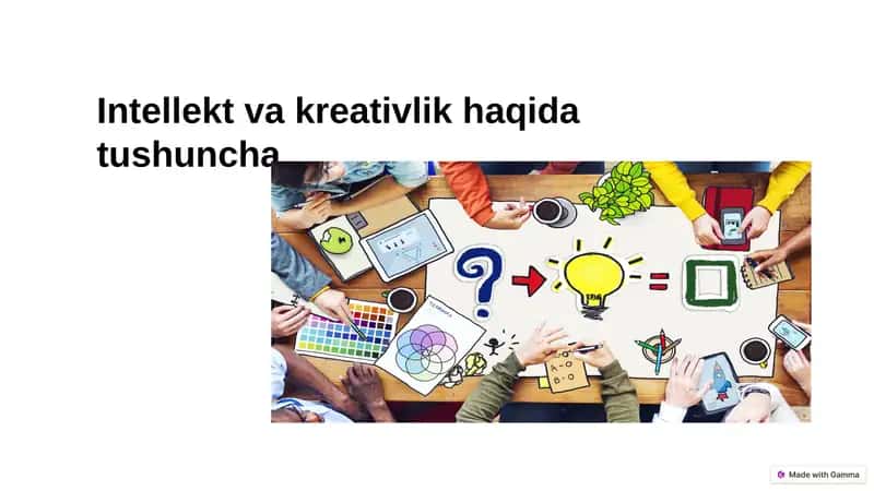 Intellekt va kreativlik haqida tushuncha 1