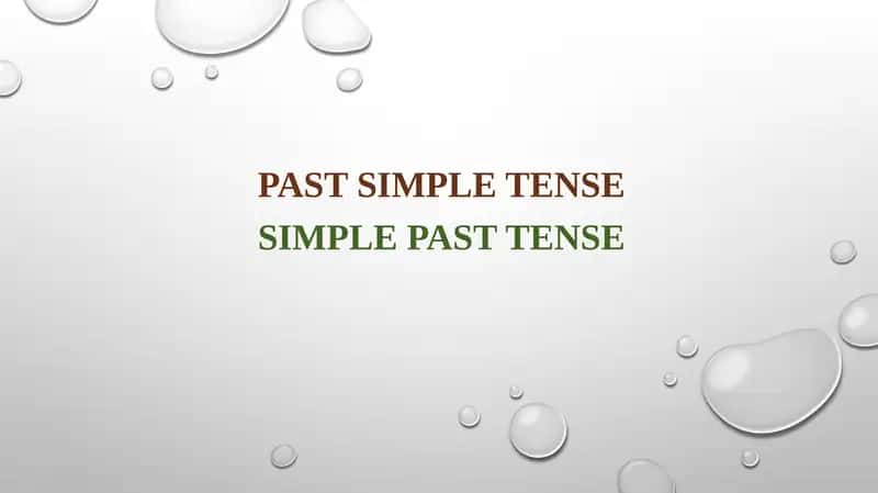 Past simple tense simple past tense 1