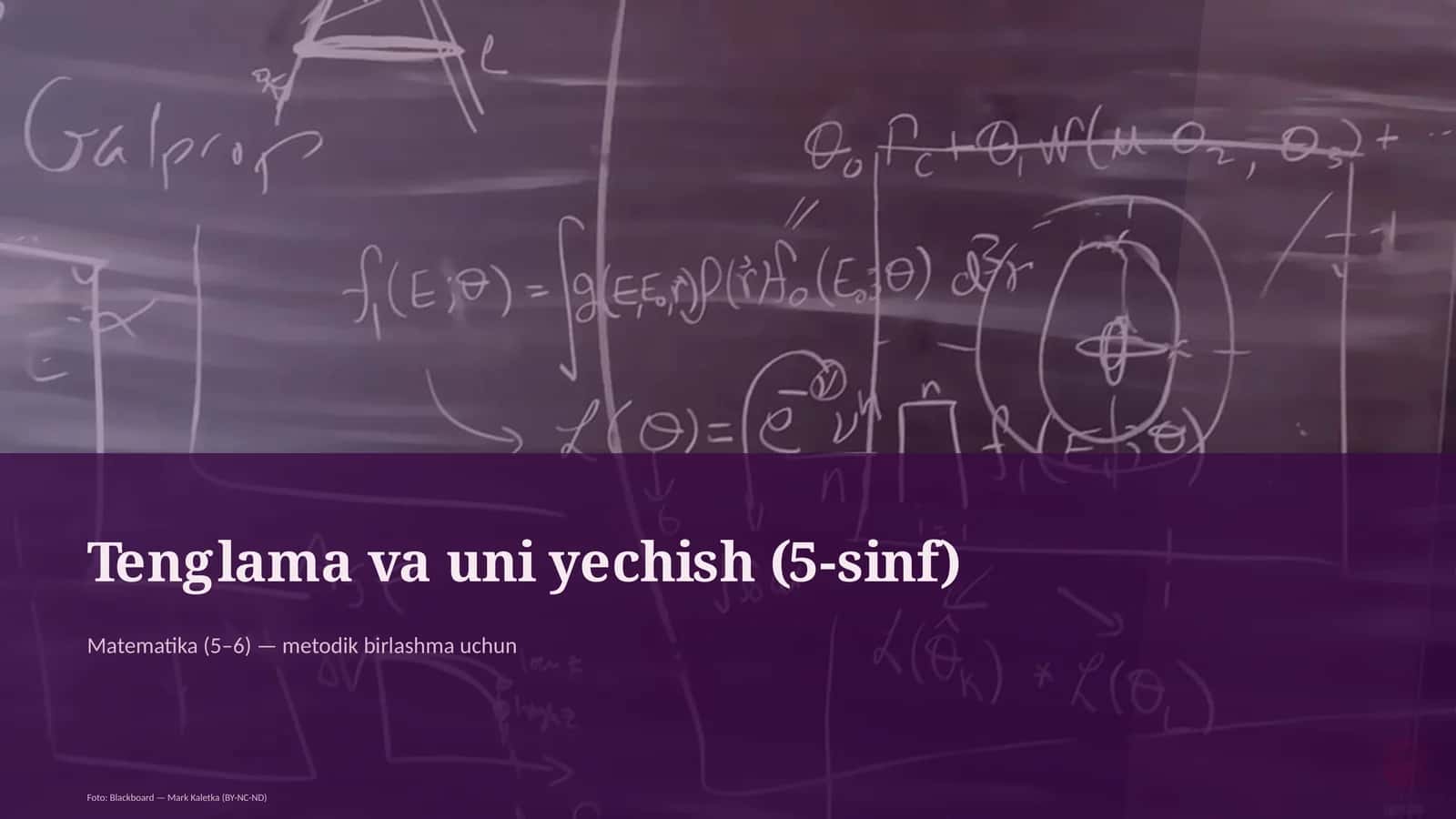 Tenglama va uni yechish (5-sinf) 1