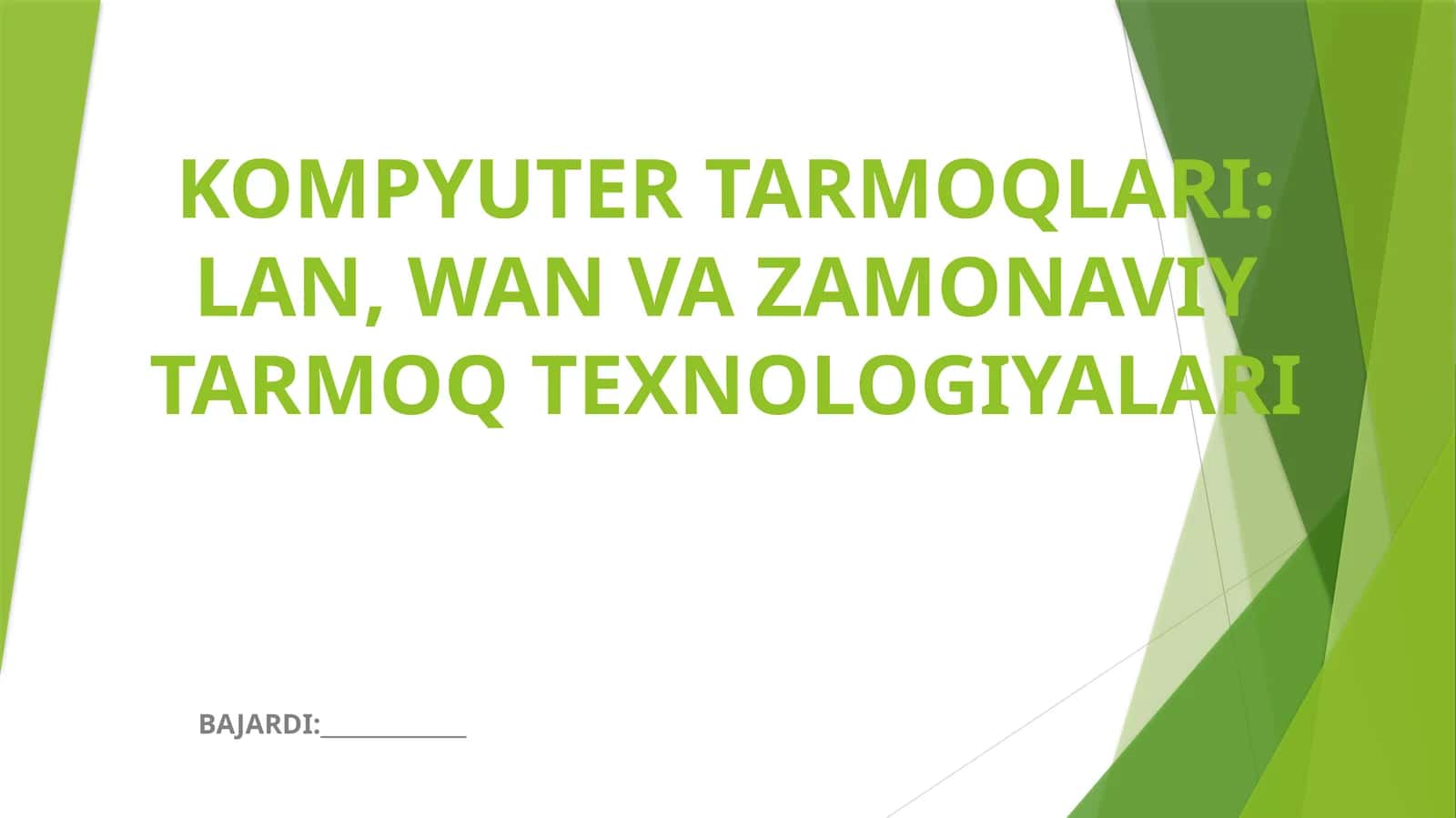 Kompyuter tarmog'i tushunchasi 1