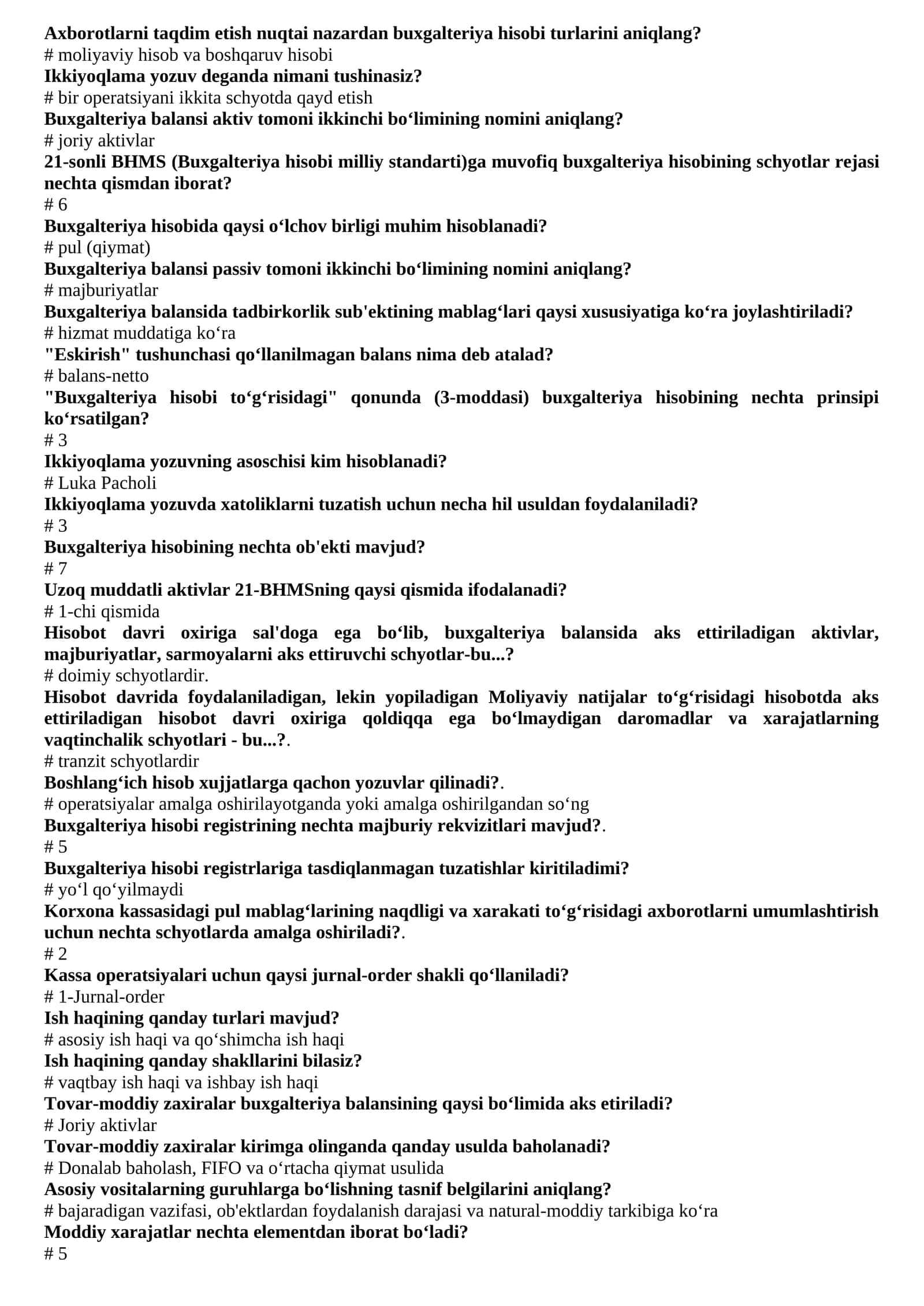 Moliyaviy hisob va boshqaruv hisobi 1
