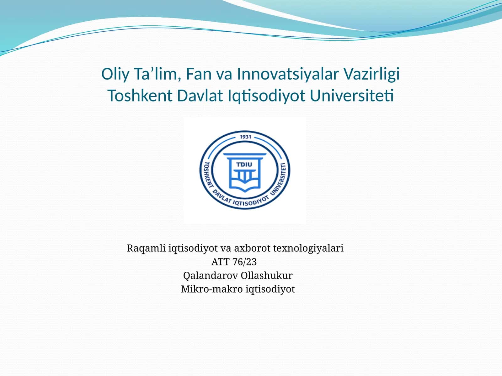 Asimmetrik axborotlar va ularni yo’qotish yo’llari 1