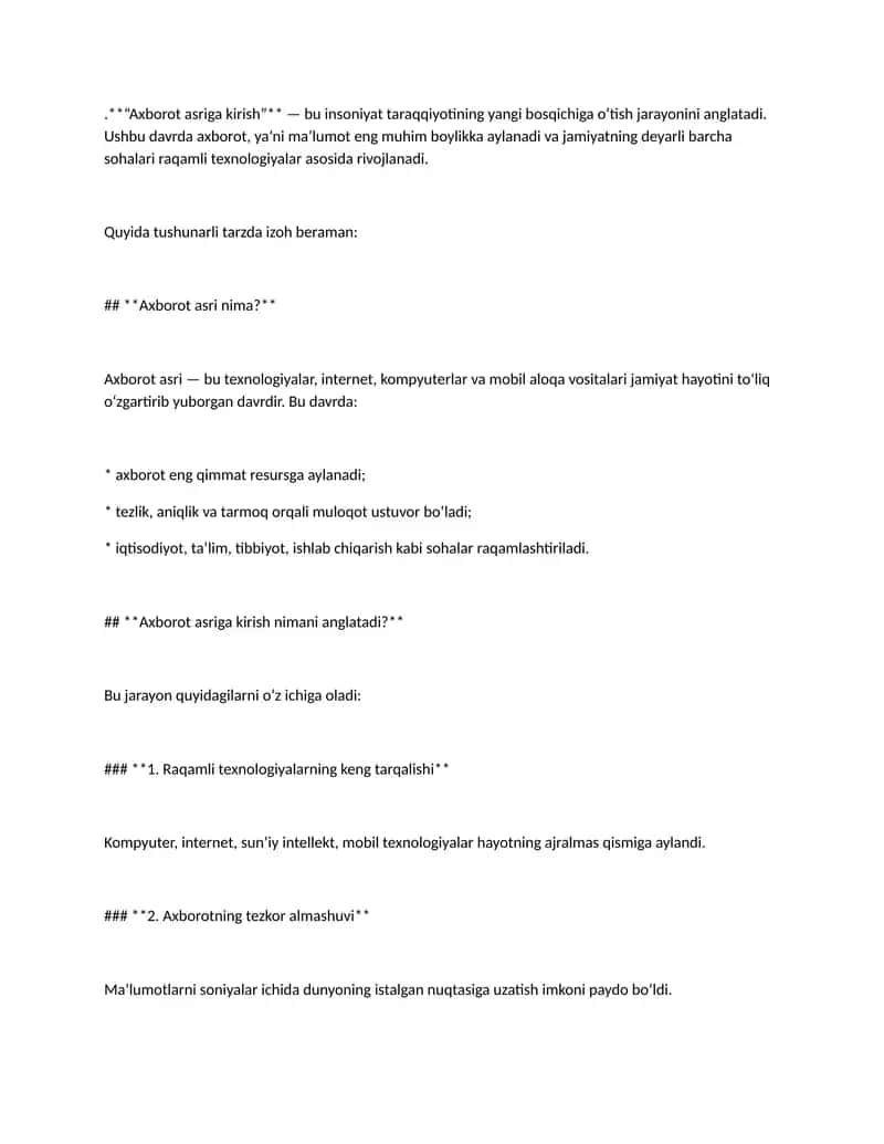Axborot asriga kirish 1