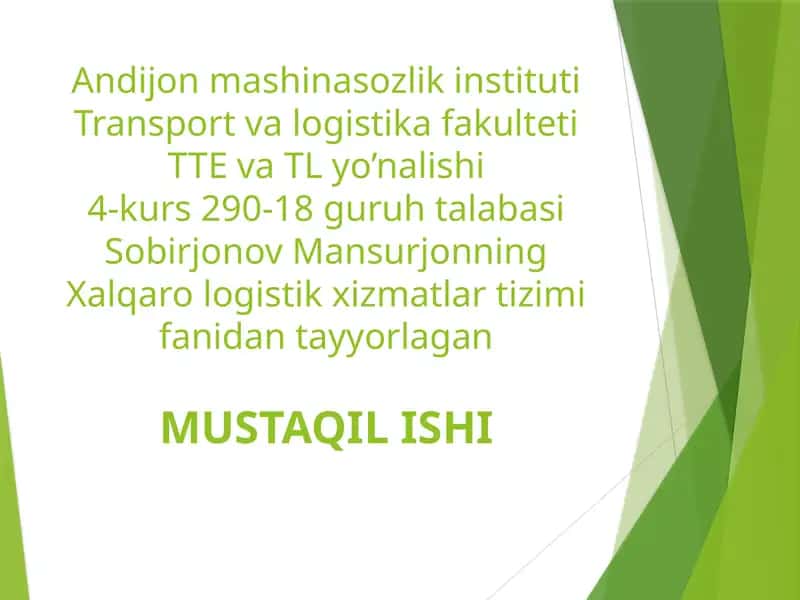 Transport va logistika fakulteti 1