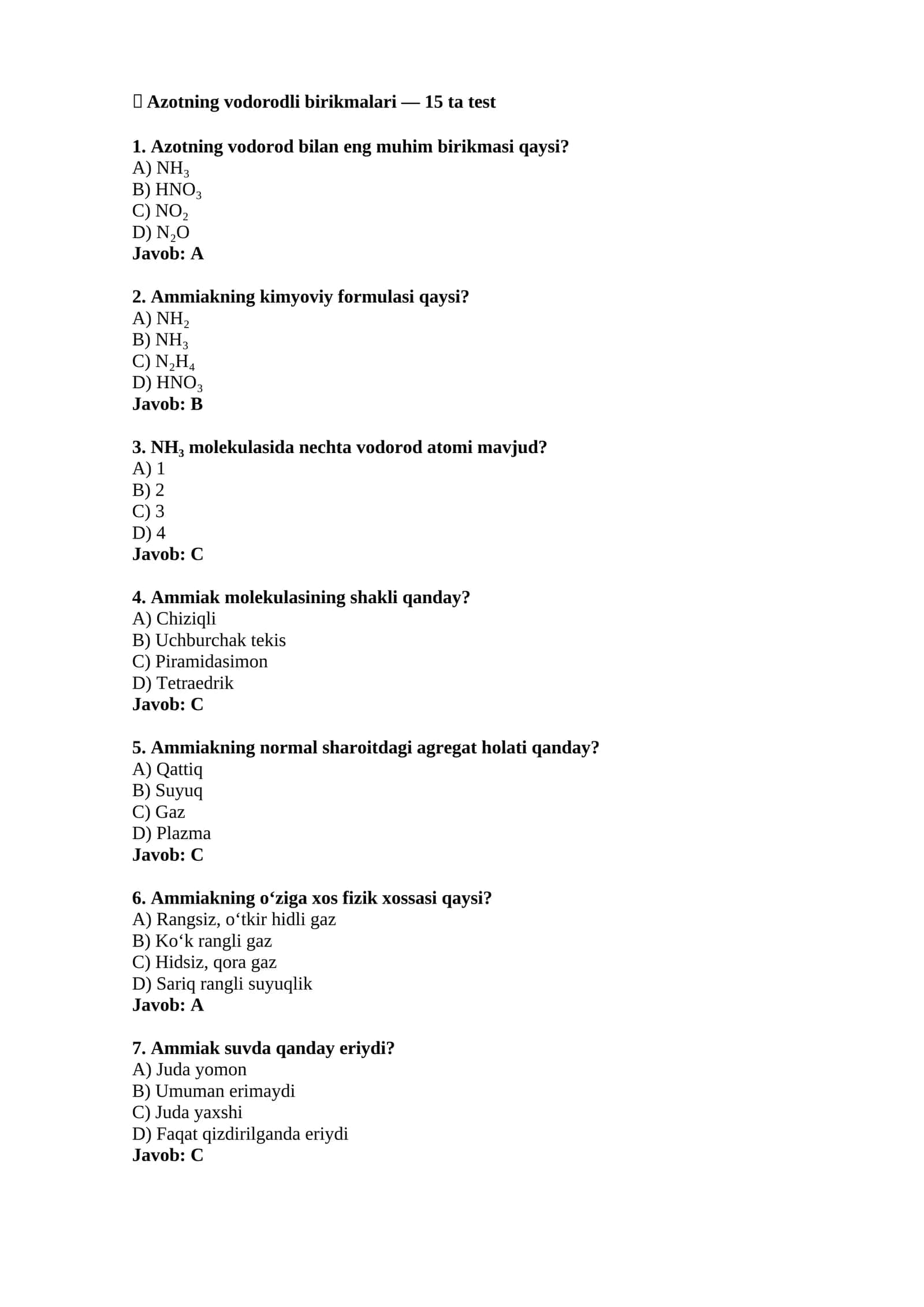 Azotning vodorodli birikmalari 1