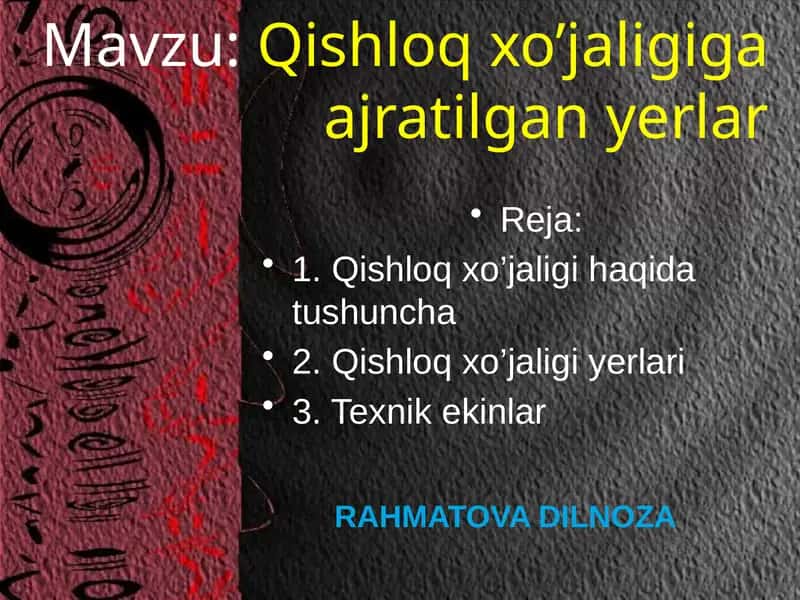 Qishloq xo’jaligiga ajratilgan yerlar 1