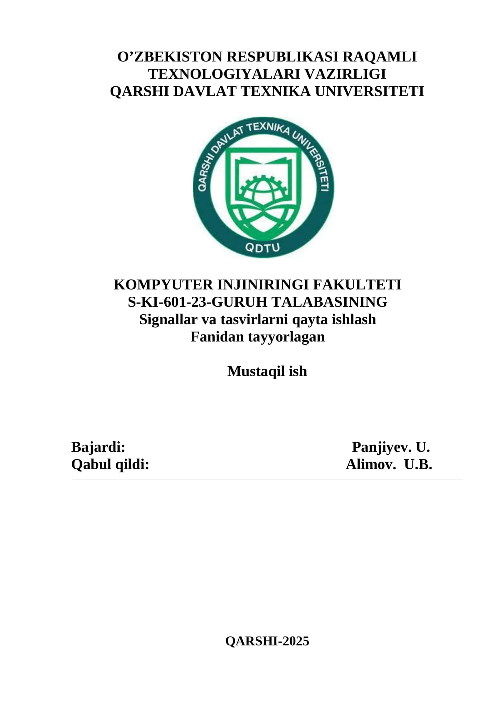 Signallarning chastotaviy tahlili 1