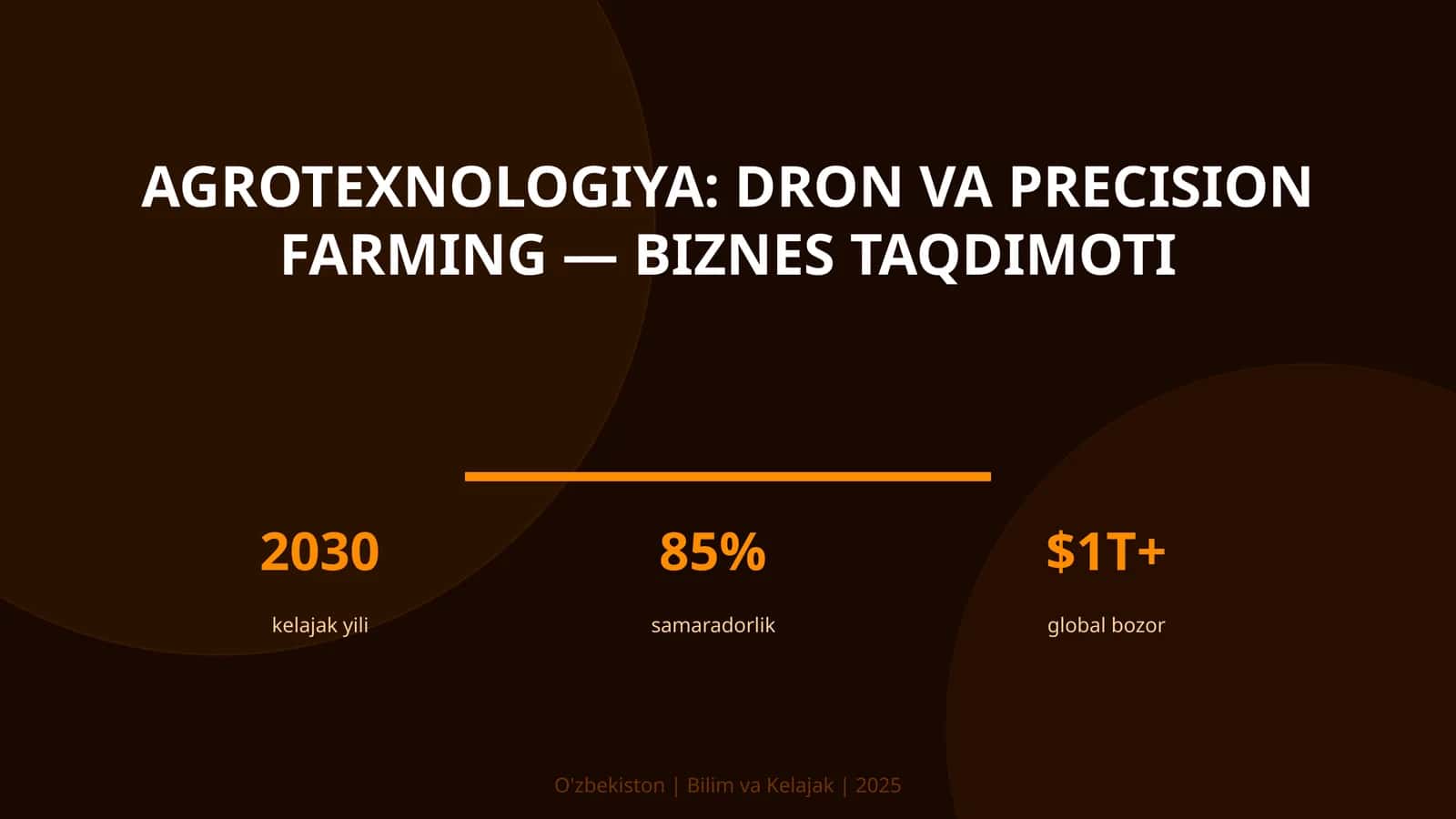 Agrotexnologiya: dron va precision farming — biznes taqdimoti 1