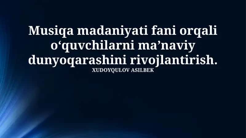 Musiqa madaniyati fani 1