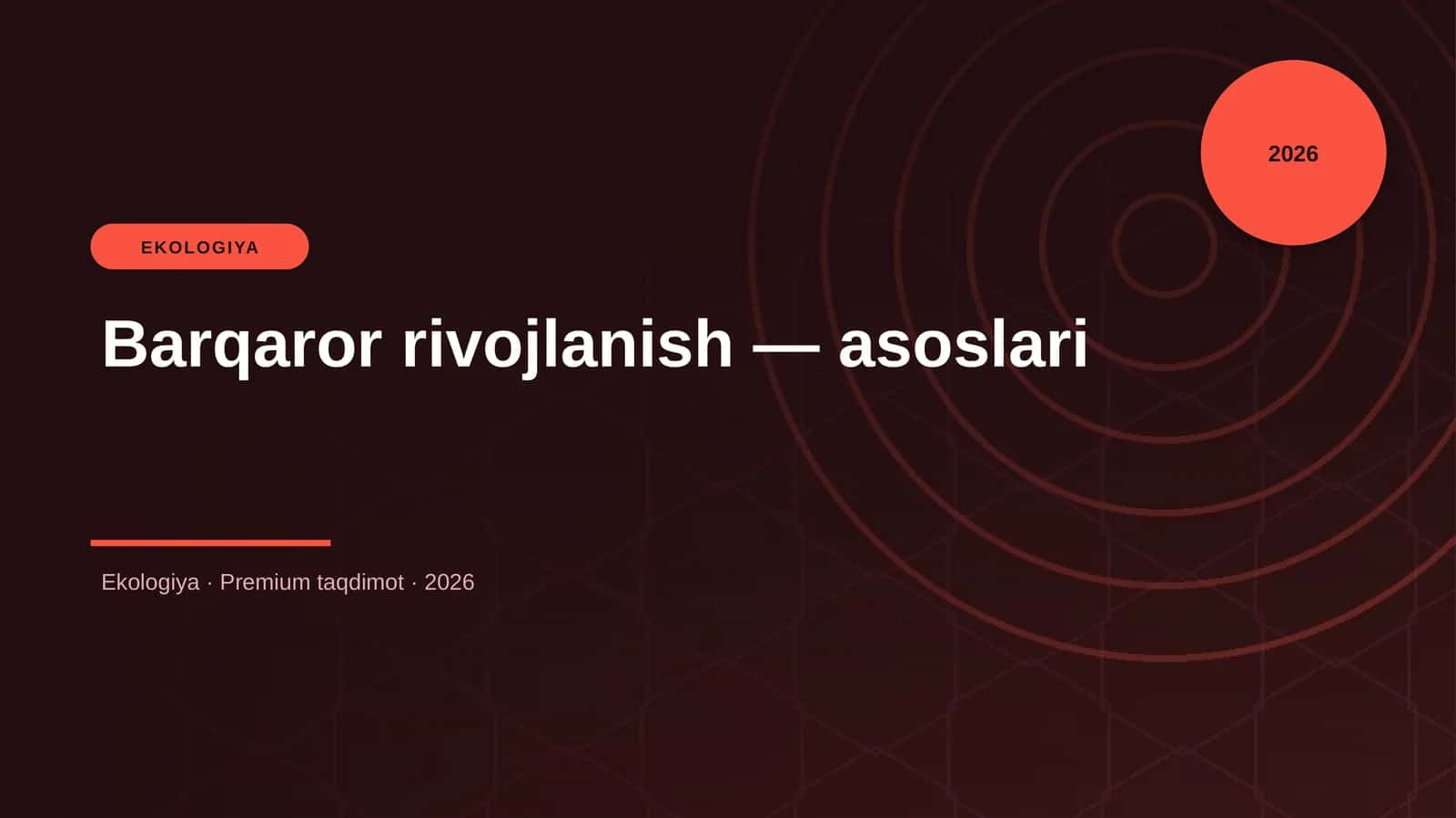 Barqaror rivojlanish — asoslari 1