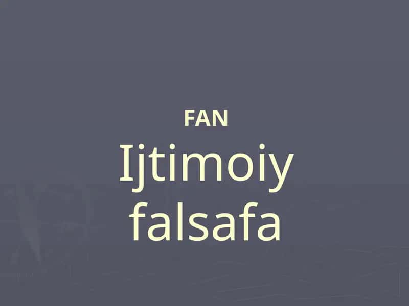 Ijtimoiy Falsafa 1