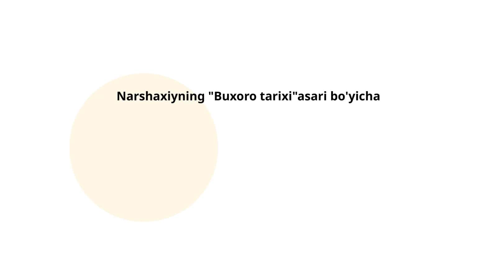 Narshaxiyning "Buxoro tarixi" asari bo'yicha 1