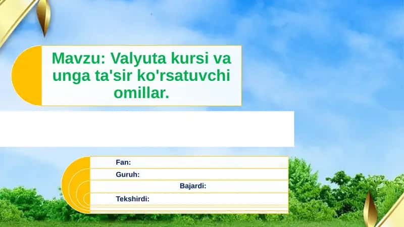 Milliy Valyutalar 1