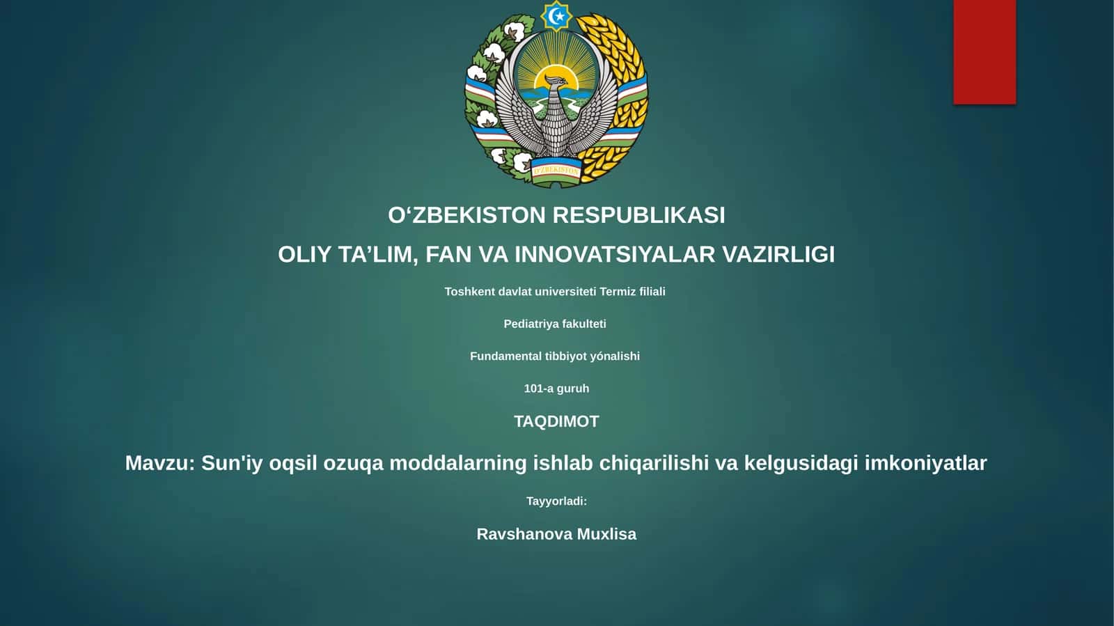 Sun'iy oqsil ozuqa moddalarning ishlab chiqarilishi va kelgusidagi imkoniyatlar 1