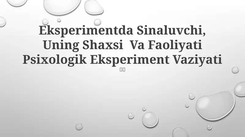 Psixologik Eksperiment 1