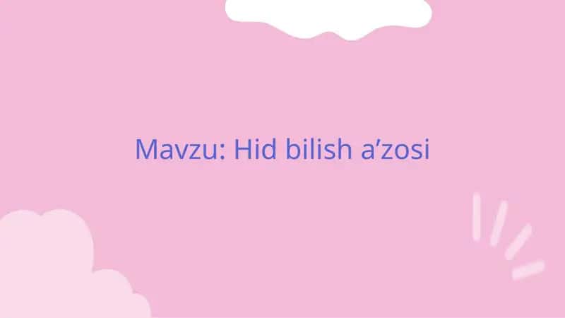 Hid bilish a’zosi 1