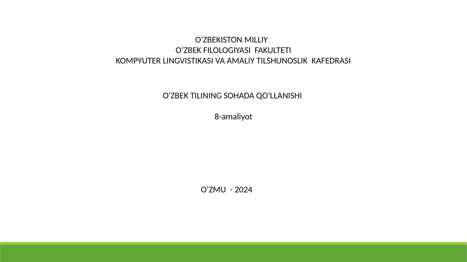 O‘zbek Tilining Sohada Qo‘llanishi 1