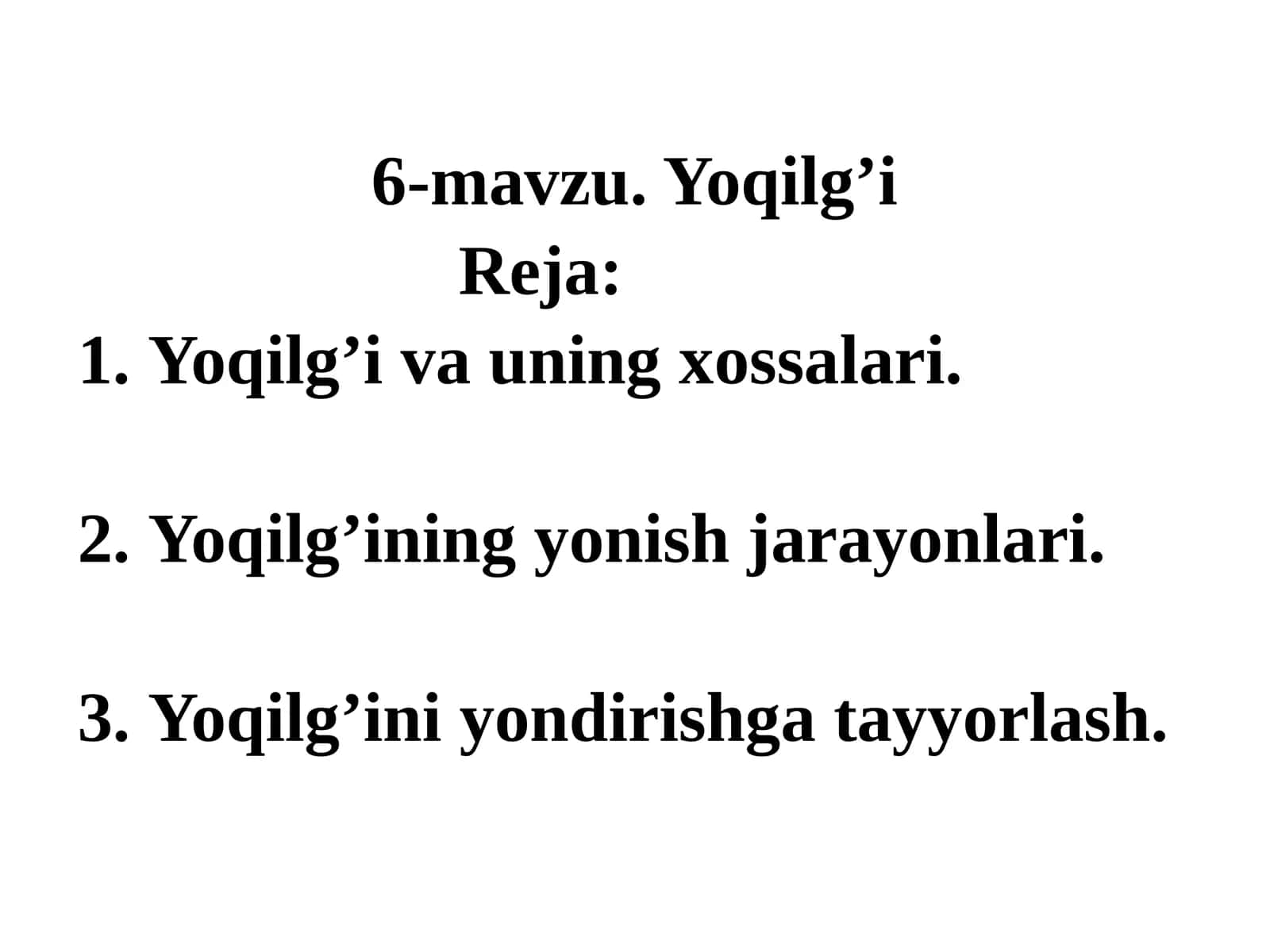 Yoqilg’i va uning xossalari 1
