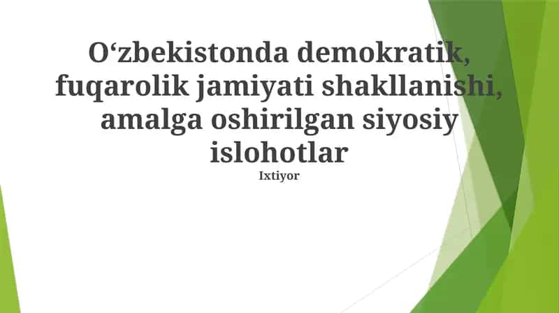 Konstitutsiyaviy islohotlar va o'zgartirishlar 1