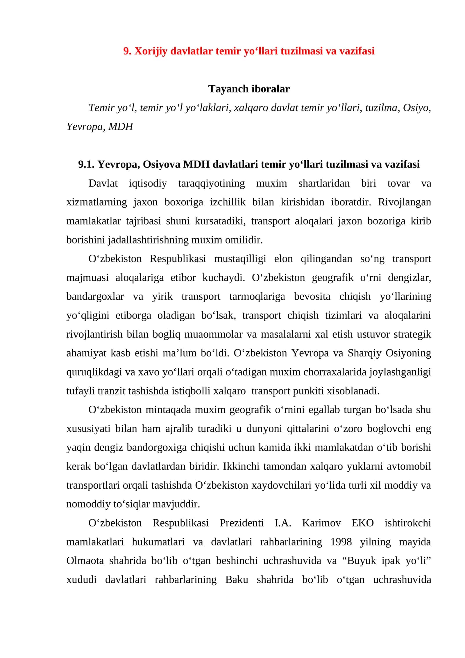 Xorijiy davlatlar temir yo‘llari tuzilmasi va vazifasi 1
