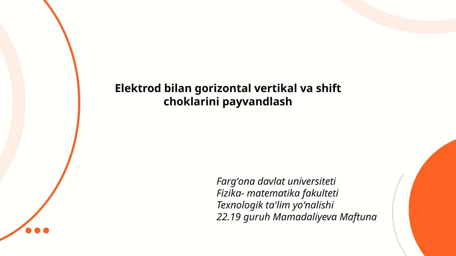 Elektrod bilan gorizontal vertikal va shift choklarini payvandlash 1