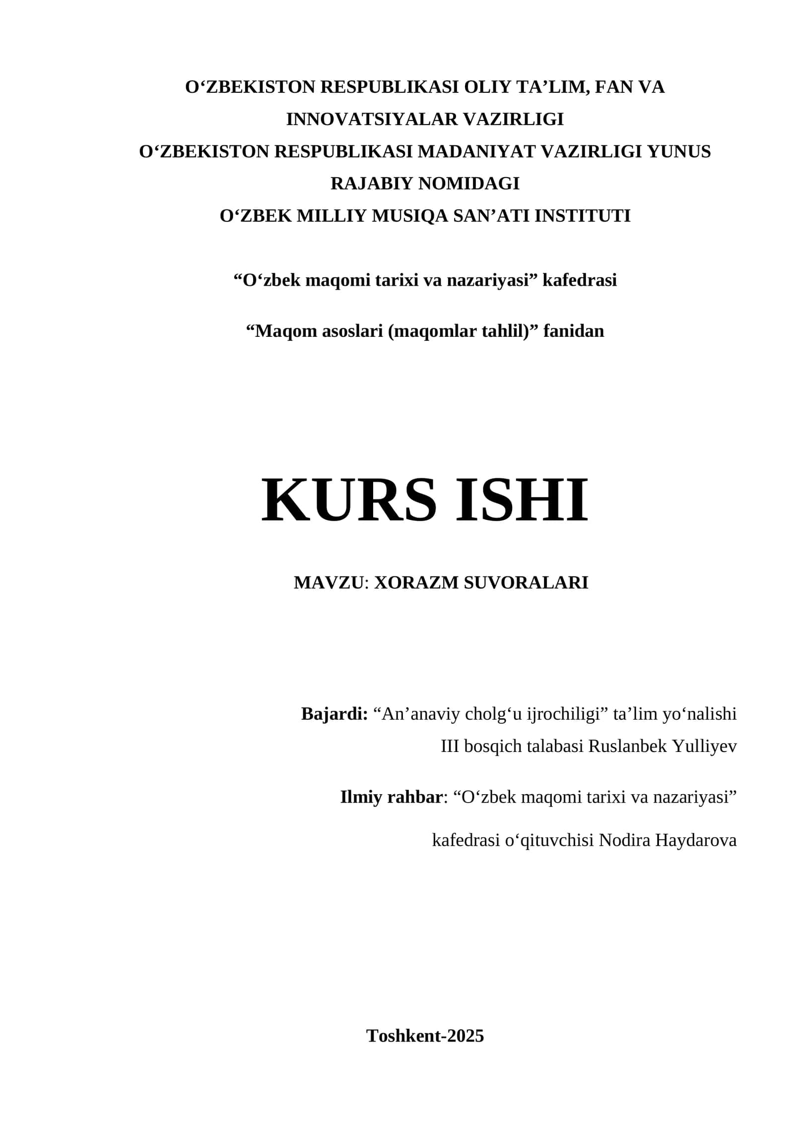 XORAZM SUVORALARI 1
