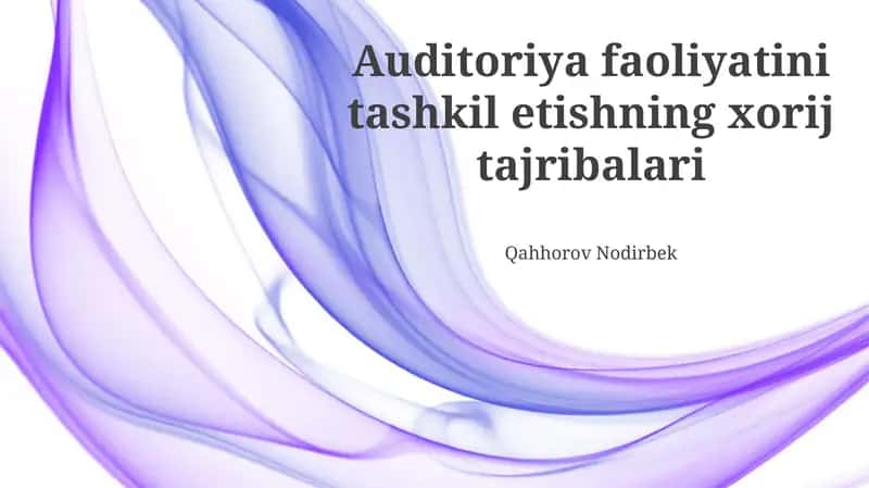 Chet el tajribalari: Tomoshabinlar bilan ishlash 1