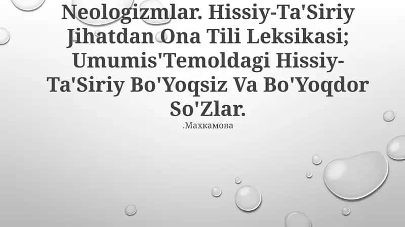 Ona Tilining Nofaol Leksikasi, Neologizmlar. Hissiy-Ta'Siriy Jihatdan Ona Tili Leksikasi; Umumis'Temoldagi Hissiy-Ta'Siriy Bo'Yoqsiz Va Bo'Yoqdor So'Zlar 1