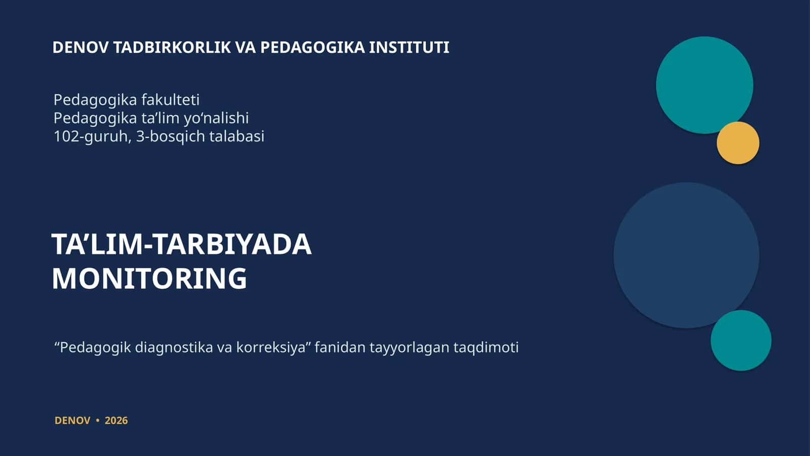 [TA’LIM-TARBIYADA MONITORING] 1