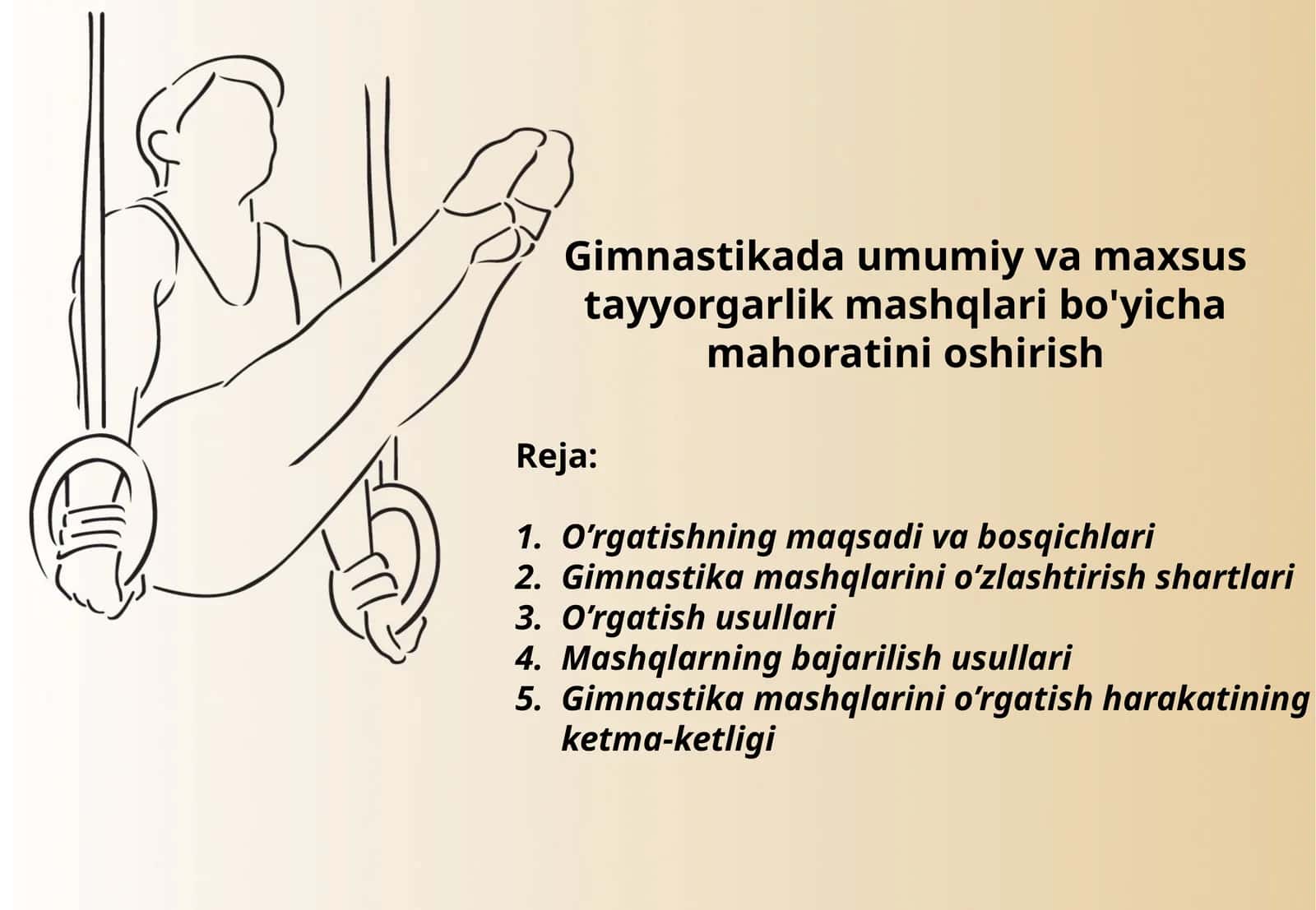 Gimnastikada umumiy va maxsus tayyorgarlik mashqlari bo'yicha mahoratini oshirish 1