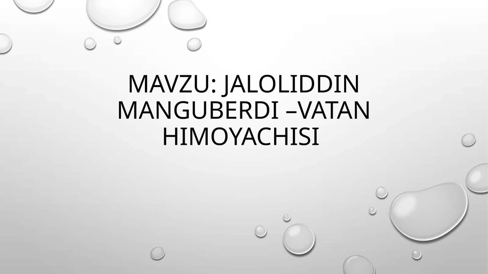 JaloliddinManguberdi–Vatan himoyachisi 1