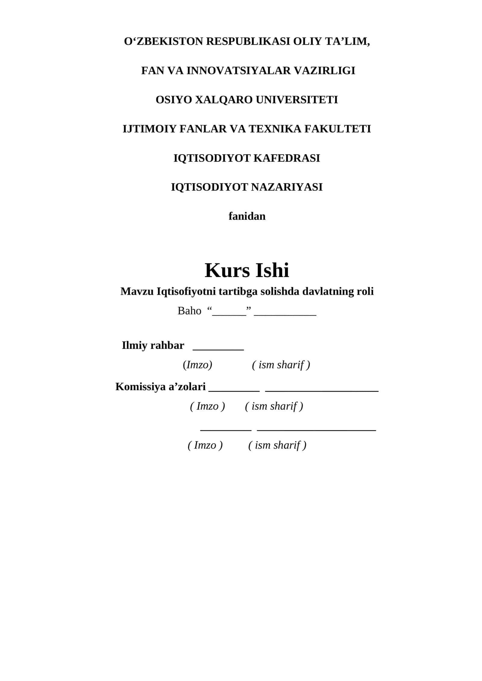 Kurs Ishi 1