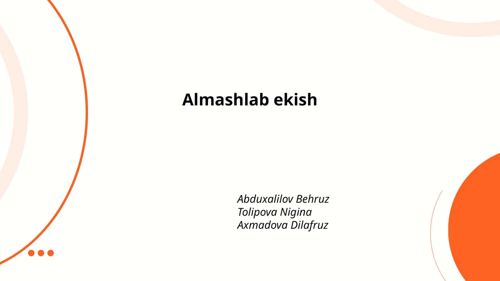 Almashlab ekish usullari 1