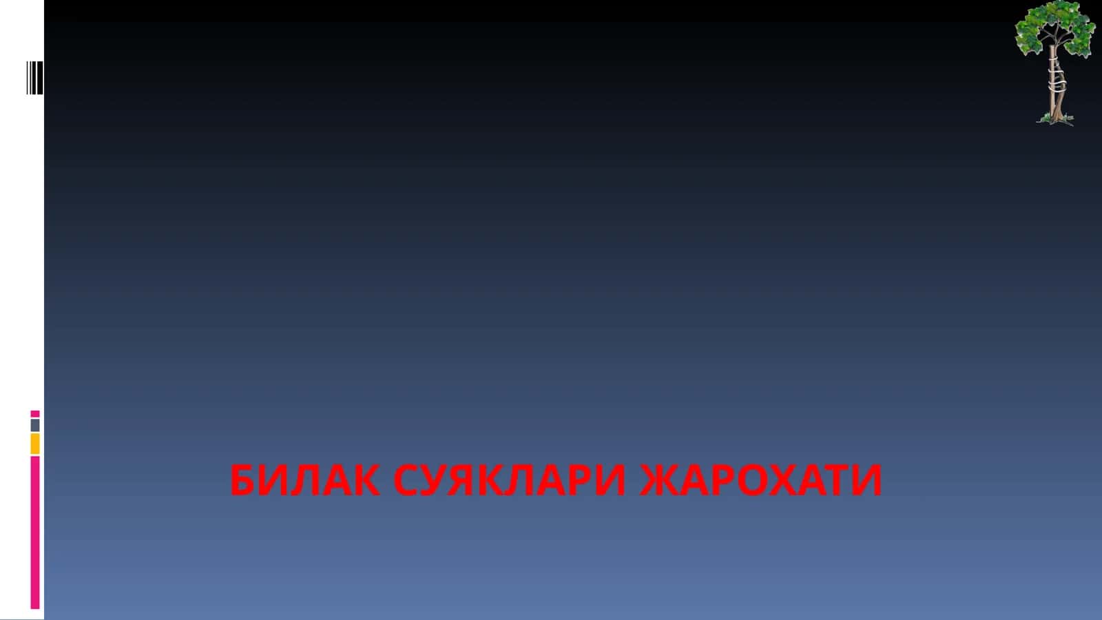 БИЛАК СУЯКЛАРИ ЖАРОХАТИ 1