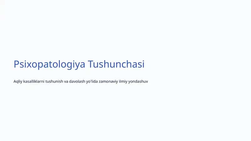Psixopatologiya Tushunchasi 1