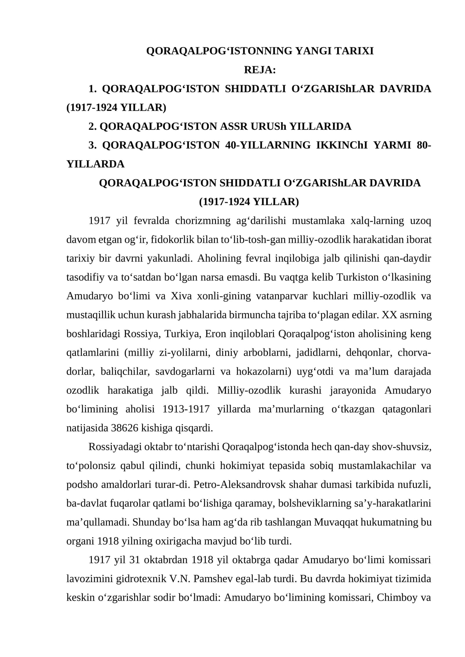 QORAQALPOG‘ISTONNING YANGI TARIXI 1