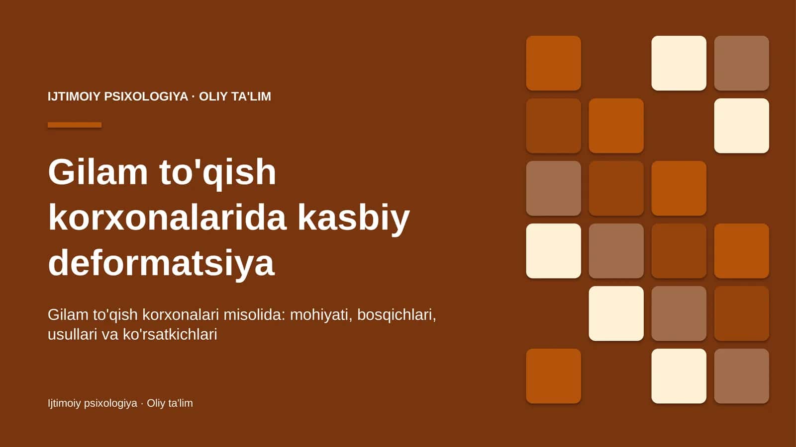Gilam to'qish korxonalarida kasbiy deformatsiya 1