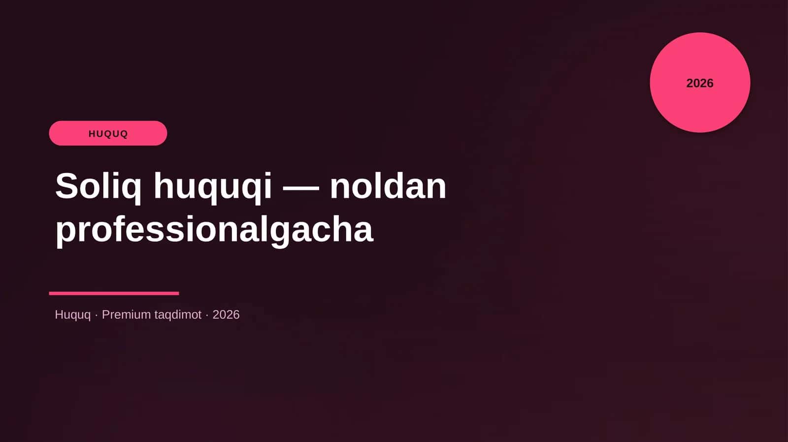 Soliq huquqi — noldan professionalgacha 1