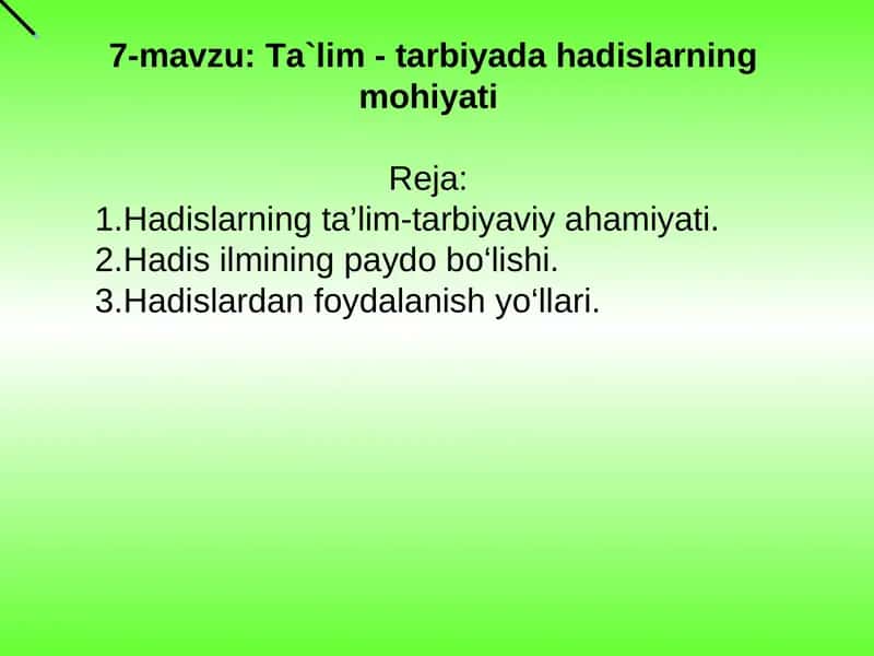 Ta`lim - tarbiyada hadislarning mohiyati 1