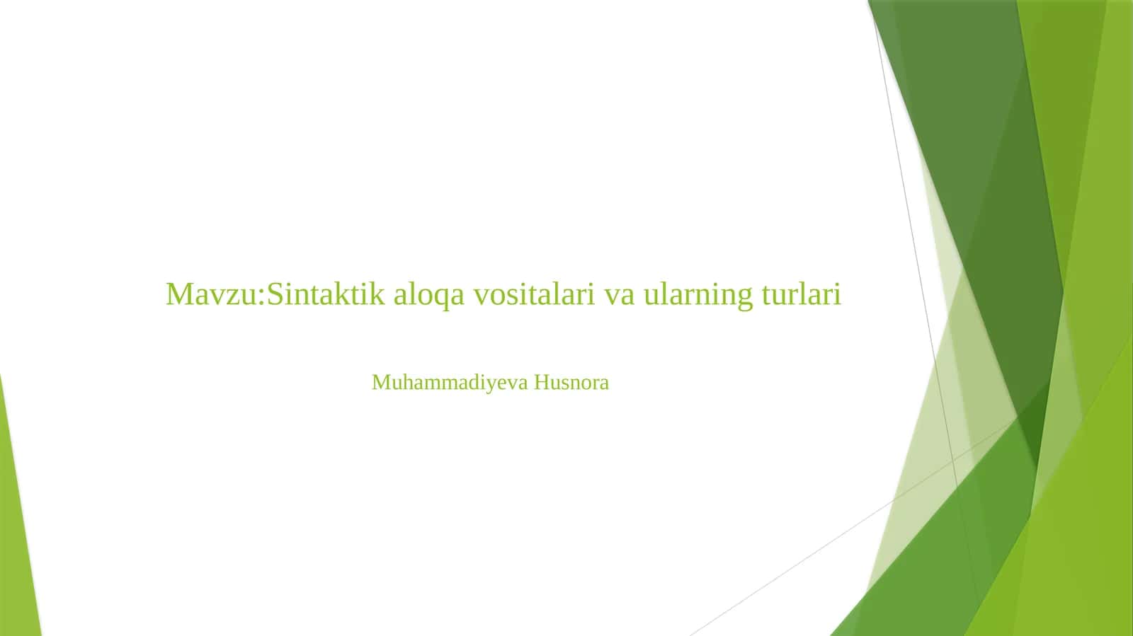 Sintaktikaloq avositalari va ularning turlari 1