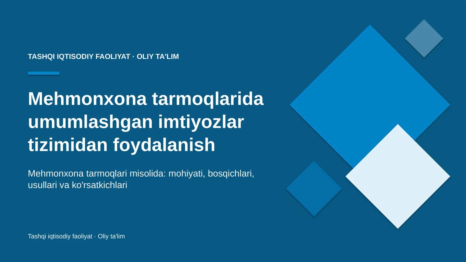 mehmonxona tarmoqlarida umumlashgan imtiyozlar tizimidan foydalanish 7565 1