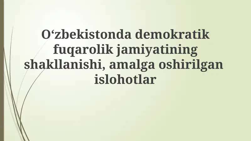Fuqarolik Jamiyatining Shakllanishi 1