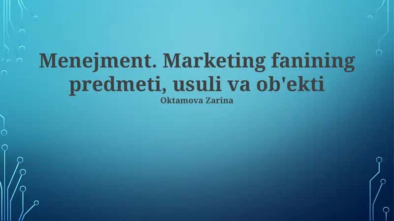 Marketing tadqiqot usullari 1